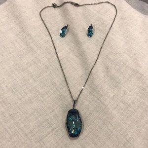 Never Worn Swarovski Blue Crystal Set